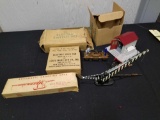 Marx crossing gate, switch track, hand car, Lionel whistle station
