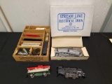 Marx steam type tin train in original box, with track