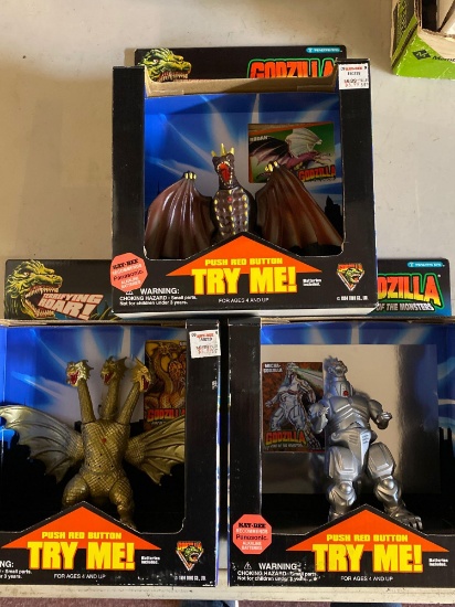 3 Godzilla action figures