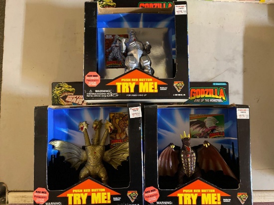 3 Godzilla action figures