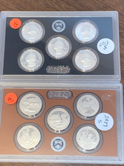 (2) State quarter silver proof sets (2017-S & 2018-S). Bid times two.