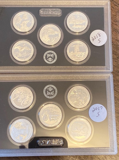 (2) State quarter silver proof sets (2017-S & 2018-S). Bid times two.