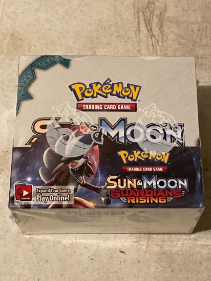 Pokemon "Sun and Moon Guardians Rising" booster box, unopened factory sealed box.