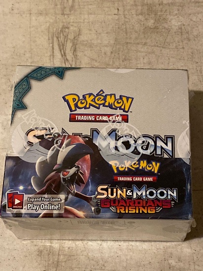 Pokemon "Sun and Moon Guardians Rising" booster box, unopened factory sealed box.