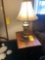 Brass lamp & drop-leaf end table