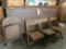(2) 8 ft, (1) 6ft folding tables w/ (3) wooded chairs, (1) metal chair