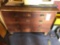 Oak dresser w/ craft items