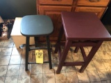 (2) stools, yellow painted step stool