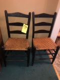 2 cane bottom chairs