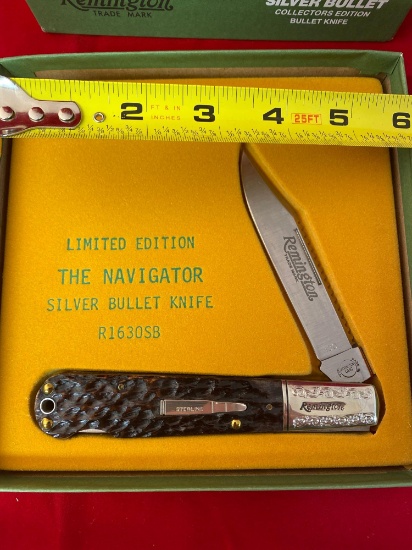 Remington Navigator #R1630SB silver bullet pocket knife, original box, #130/2000.