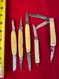 (5) Remington knives incl. #R7 knife, (3) w/ French ivory handles.