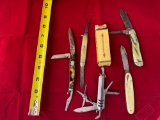 (5) Pocket knives incl. Dictator, Besteel.