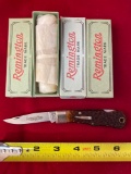 (4) 1984 Remington #R1173L Baby Bullet lock back knives. Bid times four.