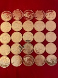 (25) Indian/Buffalo one ounce .999 copper tokens.