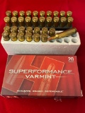 Hornady 22-250 REM 50 gr. V-Max ammo & Win. 22-250 hollow points. (54) Rounds total.