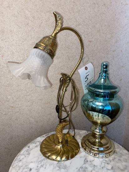 Antique lamp - covered glass