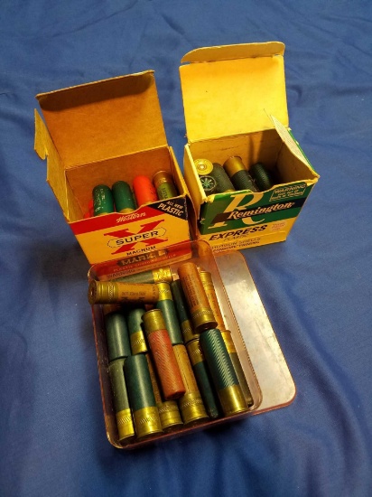 16 ga ammo, 2 partial boxes and loose older rounds