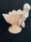 Cambridge Crown Tuscan glass nude w/ shell bowl, 9
