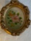 R. Richmond signed Mountain Poppy floral painting, 14.5 x 12 Rose decorated frame.