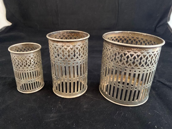 (3) Sterling holders, tallest is 3.25" tall