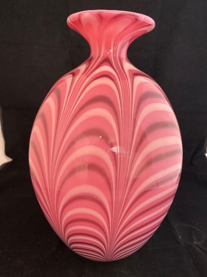 1975 Fenton 12.5" vase #289/450, signed by artist