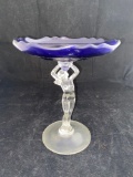 Cambridge glass nude stemmed compote, 7 3/4