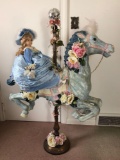 Hand Crafted Carousel Horse with ceramic doll.