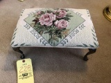 Modern rose decorated foot stool.