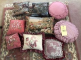 Assorted pillows.
