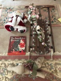 Painted Snow Sled, Santa Claus Figurine, Plush Rabbit, Whitman The Night Before Christmas