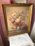 Maurice Decamps Roses In Vase Print