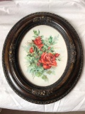 Floral Wood Framed Rose Watercolor