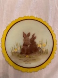1980 Fenton Easter plate, hand painted by Louise Piper.