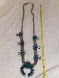 Squash Blossom style necklace, unmarked.