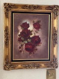 Grace Nelson signed oil on canvas (roses), 23.5 x 27.5 frame.