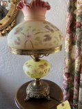 1990 Fenton lamp hand painted by L. Everton, 85th Anniversary.
