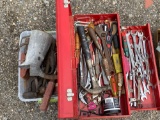 Nice tool box with tools, hammer, wrenches some Craftsman