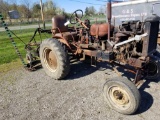 Custom tractor with gas auto engine, and sickle bar mower, runs