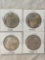 (4) Peace silver dollars (1923, 1923-S, 1924, 1925). Bid times four.