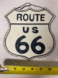 U.S. Route 66 metal sign.