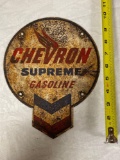 Metal Chevron Supreme Gasoline sign, 10