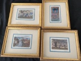 (4) Signed Ed Gifford (Bath, Ohio) framed prints.