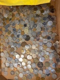 Approximately (437) Foreign coins in bank bag.