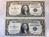 (2) 1935-F $1 Silver Certificates.