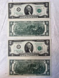 (4) 1976 $2 Federal Reserve Notes, uncirculated. Bid times four.
