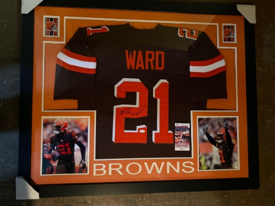 Ward signed jersey, 36 x 44 frame, JSA COA #WPP332162.