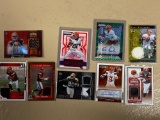 (9) Cleveland Browns cards, some w/ patches & autographs. Bid times nine.