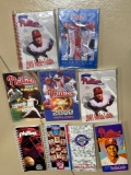 (9) Philadelphia Phillies media guides (1991, 1993, 1995, 1997, 1999, 2000, 2001, 2002).