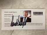 Donald Trump signed 2016 Silver Spurs event ticket.