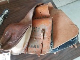 2 sets leather saddle bags